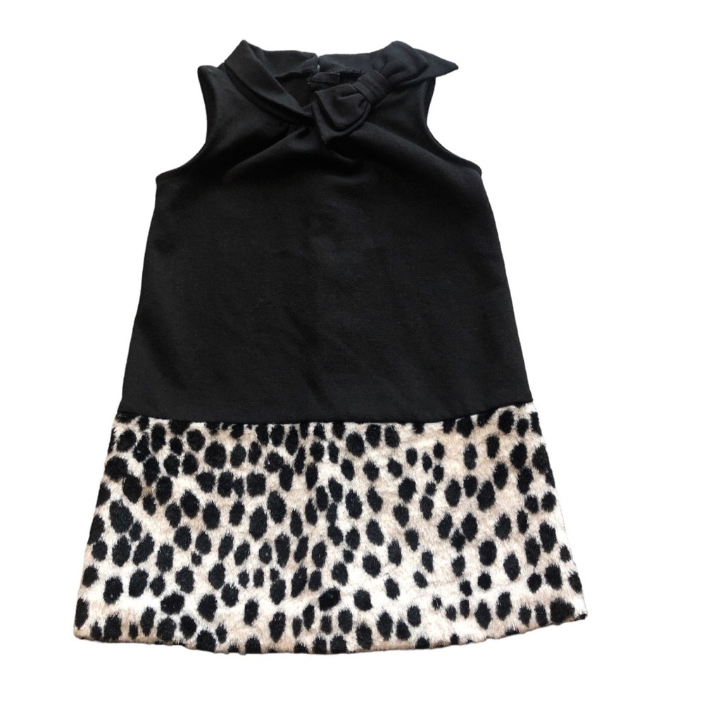 Janie and Jack Black and Leopard Print Dress